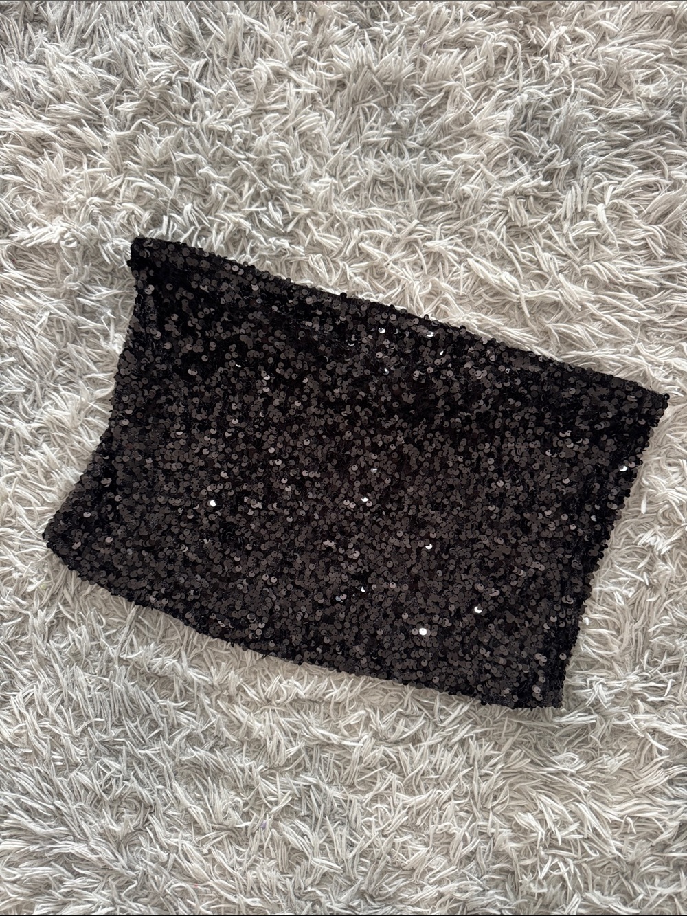 H&M Black Sequin Strapless Top